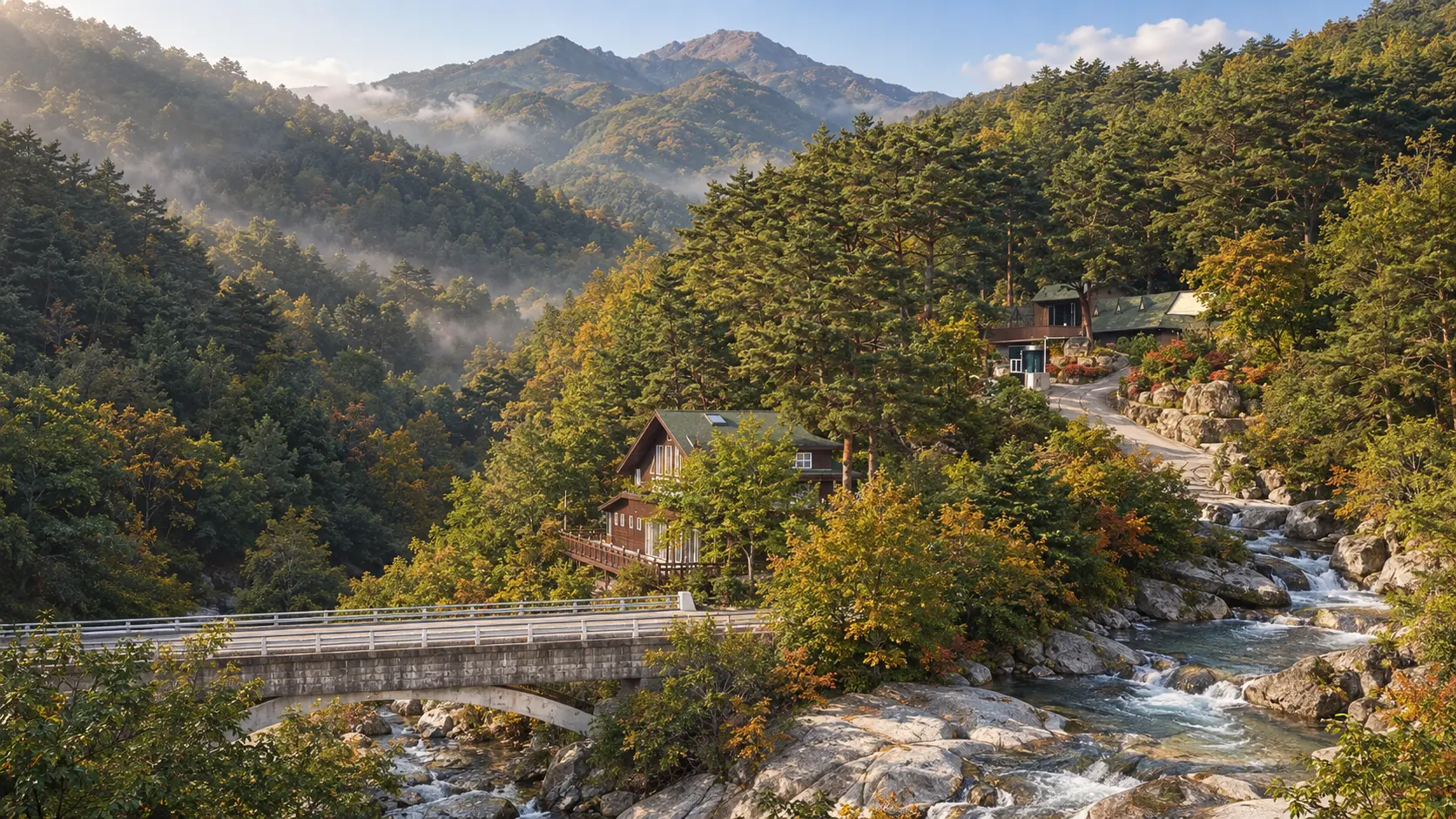 설악산과 계곡 사이 숲속에 자리한 인생공방:설악 조감도